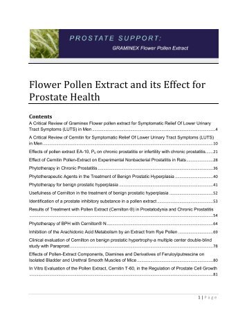 Flower Pollen Extract and its Effect for Prostate Health - Graminex
