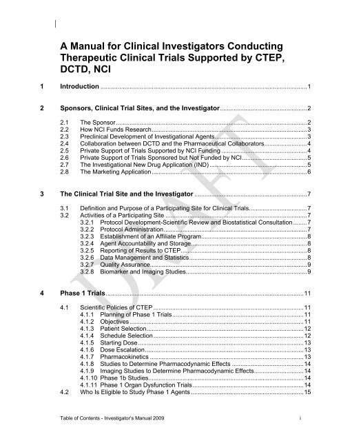 A Manual for Participants in Clinical Trials of Investigational Agents ...