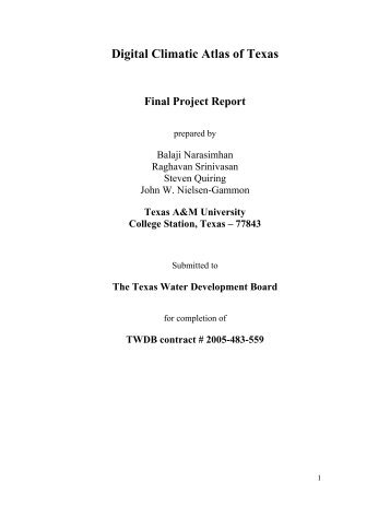 Digital Climatic Atlas of Texas - Texas Water Development Board