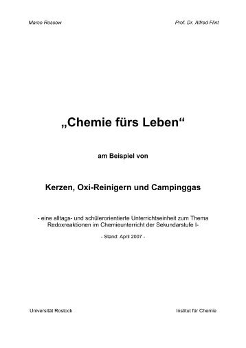 „Chemie fürs Leben“ am Beispiel von Kerzen  ... - Universität Rostock