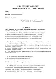 TEST D' INGRESSO DI ITALIANO as 2011/2012 - Liceo Classico C ...