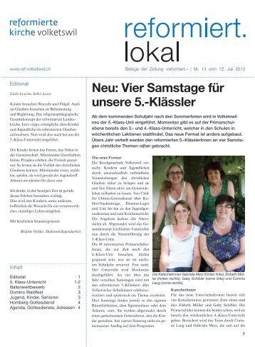 reformiert.lokal Volketswil Nr. 14 vom 12.07.2013 - bei der ...