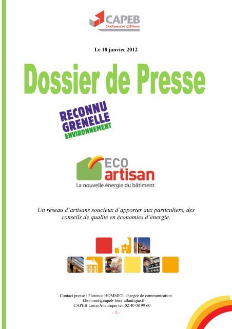 ECO Artisan Reconnu Grenelle Environnement - CAPEB LOIRE ...
