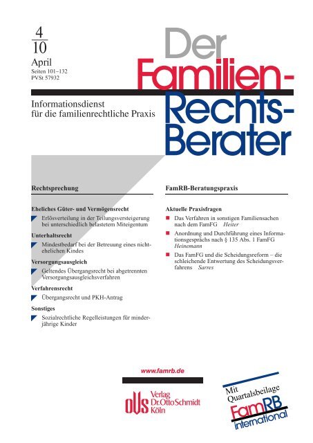 Rechtsprechung FamRB-Beratungspraxis