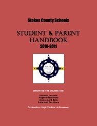 STUDENT & PARENT HANDBOOK - Stokes County Schools