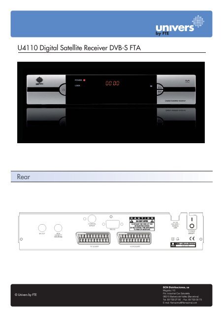 Detailed specifications - Univers by FTE