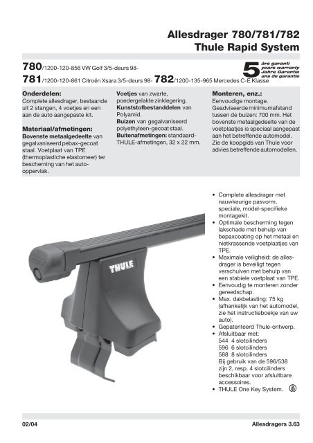 Allesdrager 780/781/782 Thule Rapid System - PartsPoint