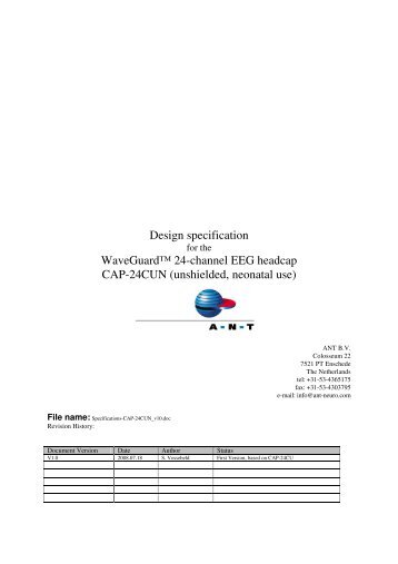 Design specification WaveGuardâ¢ 24-channel EEG ... - ANT Neuro