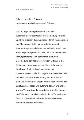 Rede zur Debatte um den Abschluss des Oste - Daniela Behrens