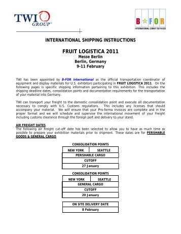 FRUIT LOGISTICA 2011 - B-FOR International