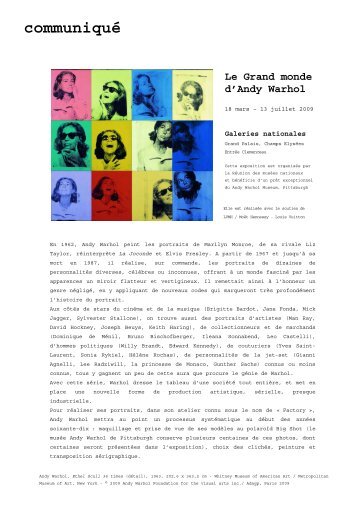 Dossier de presse -  Warhol - Cndp