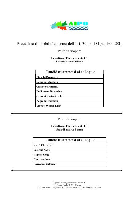 Procedura di mobilitÃƒÂ  ai sensi dell'art. 30 del D.Lgs. 165/2001