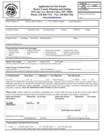 Application for Site Permit - Becker County