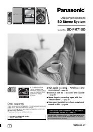 SD Stereo System - Operating Manuals for Panasonic Products ...