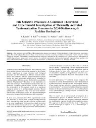 Site Selective Processes: A Combined Theoretical and Experimental ...