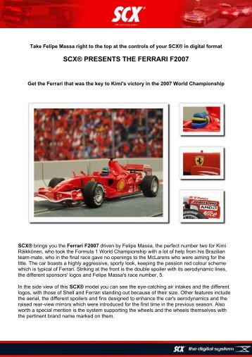 SCX® PRESENTS THE FERRARI F2007