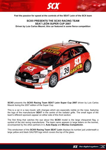 SCX® presents the SCX® Racing Team SEAT León