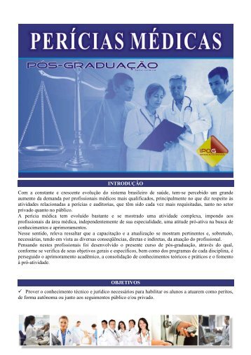 pós graduação em perícias médicas - Sindicato dos Médicos do ...