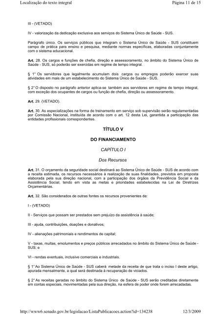 1 LEI Nº 8.080, DE 19 DE SETEMBRO DE 1990 DISPOSIÇÃO ...