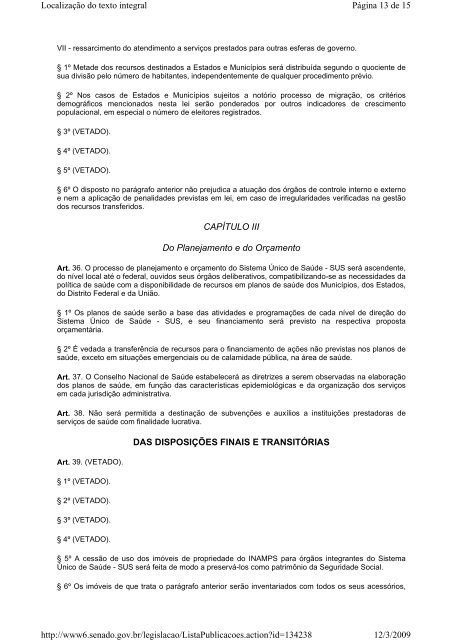 1 LEI Nº 8.080, DE 19 DE SETEMBRO DE 1990 DISPOSIÇÃO ...