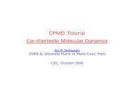 CPMD Tutorial CarâParrinello Molecular Dynamics - CSC