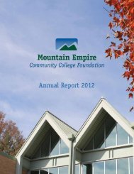 MECC Foundation Donors - Mountain Empire Community College