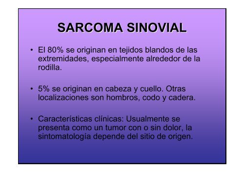 sarcoma sinovial - Hospital General de México