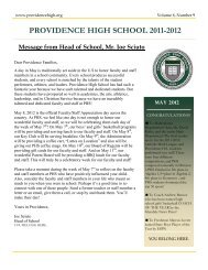 May 2012 Newsletter - Providence High School