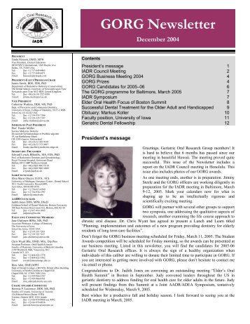 December 2004 - IADR/AADR