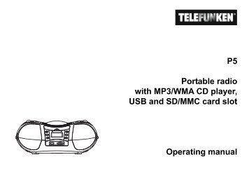 P5 Portable radio with MP3/WMA CD player, USB and SD/MMC ...