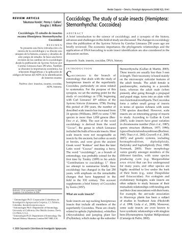 Coccidology. The study of scale insects (Hemiptera ... - Corpoica