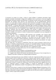 CAPITOLO 30: LE TECNICHE DI FINANZA COMPORTAMENTALE