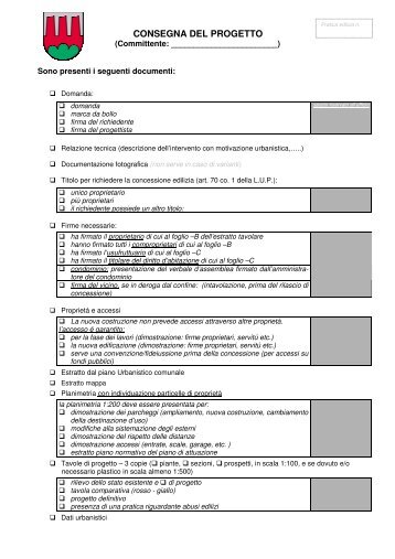 modulo consegna progett