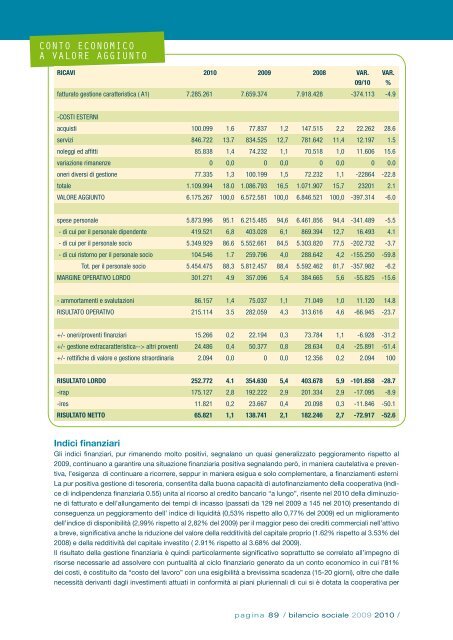 Bilancio sociale 2009/2010 - Mediagroup98