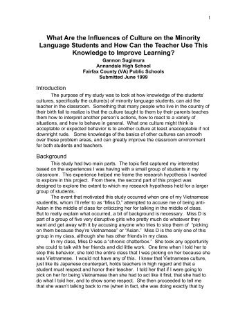 What Are the Influences of Culture on the Minority Language ...
