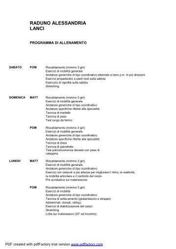 RADUNO ALESSANDRIA LANCI - Fidal Piemonte