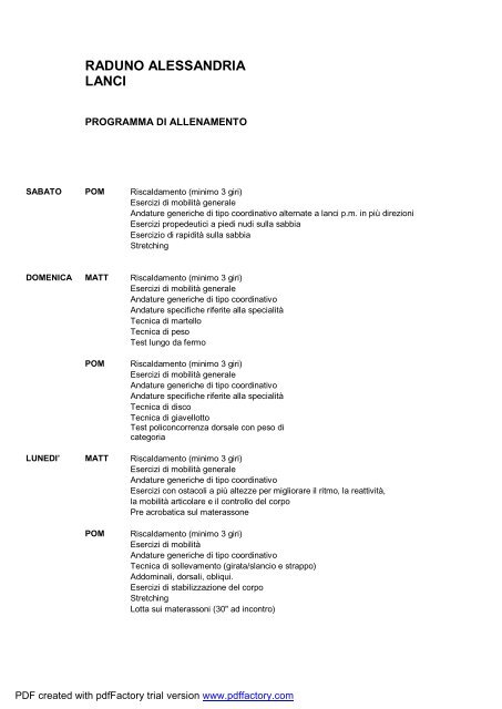 RADUNO ALESSANDRIA LANCI - Fidal Piemonte