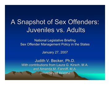 A Snapshot of Sex Offenders: Juveniles vs. Adults