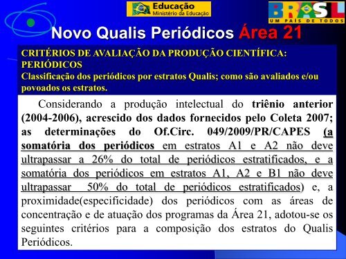 Palestra do Prof. Dr. Dirceu Costa (Coordenador da Ãrea 21)