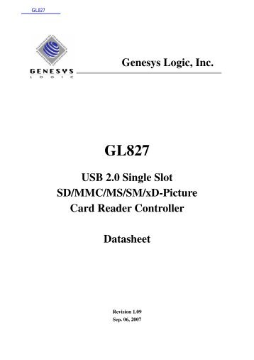 GL827 USB 2.0 Single Slot SD/MMC/MS/SM/xD-Picture Card - w