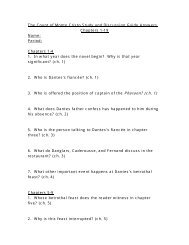 The Count Of Monte Cristo Chapters 1 5 Study Guide