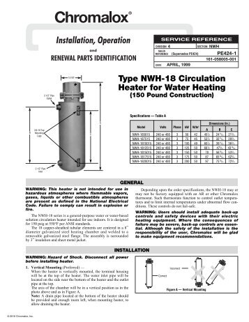 NWH-18 Installation Manual - Chromalox Precision Heat and Control