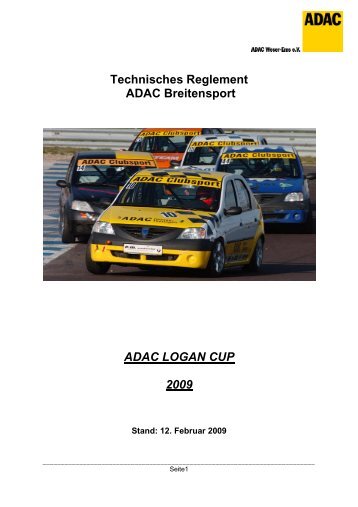 Technisches Reglement ADAC Breitensport ... - Dacia-Clubsport