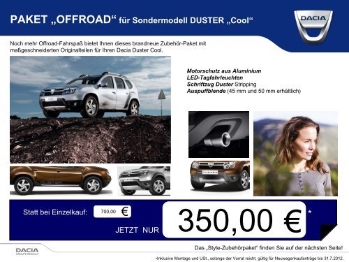 PAKET „OFFROAD“ für Sondermodell  DUSTER - Dacia