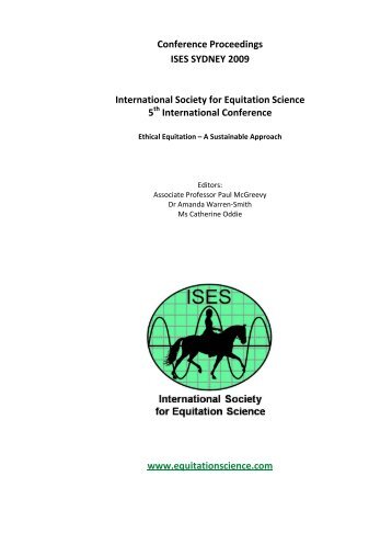 ISES SYDNEY 2009 - International Society for Equitation Science