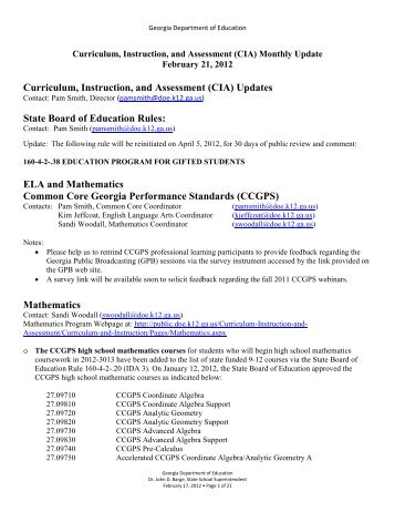 Curriculum, Instruction, and Assessment (CIA) Updates ... - Ciclt.net