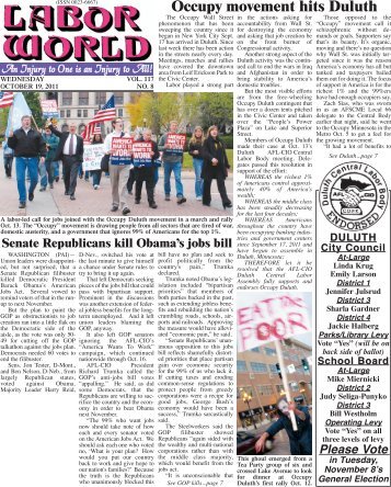 Occupy movement hits Duluth - Labor World