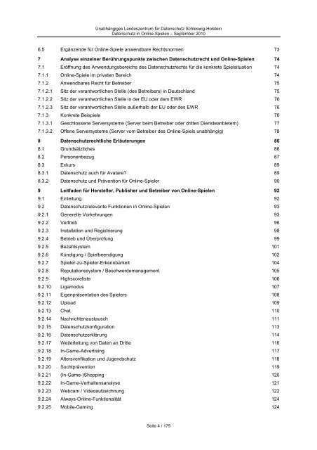 DOS – Datenschutz in Online-Spielen - Unabhängiges ...