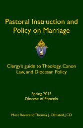 Pastoral Instruction and Policy on Marriage - Diocese of Phoenix ...