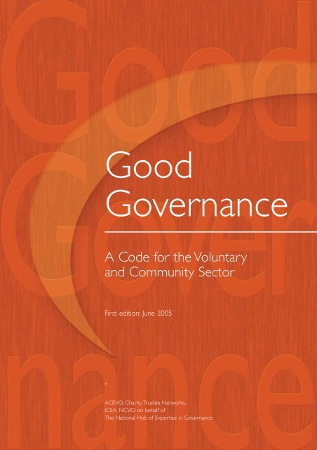 Good Governance Code - The Association of National Specialist ...